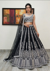 Udbhav Export Embroidered Semi Stitched Lehenga Choli