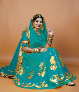 HOUSE OF COMMON Embroidered Semi Stitched Rajasthani Poshak