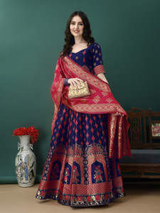 SWAMI STUDIO Self Design Semi Stitched Lehenga Choli