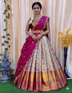 rendol Self Design Semi Stitched Lehenga Skirt
