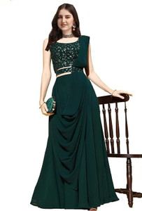 MAABHAVANI CREATION Solid, Embroidered Semi Stitched Lehenga Choli