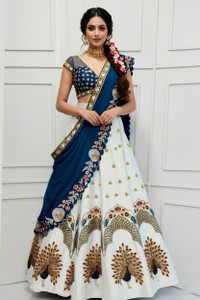New Pooja Embroidered Semi Stitched Lehenga Choli