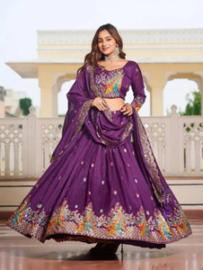 PEDR TRENDS Embroidered Semi Stitched Lehenga Choli