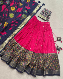 RADHVI BIZ Floral Print Semi Stitched Lehenga Choli