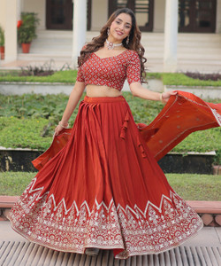 Kedar Fab Embroidered Semi Stitched Lehenga Choli