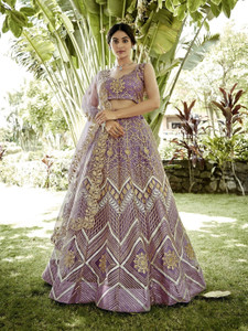 Udbhav Export Embroidered Semi Stitched Lehenga Choli