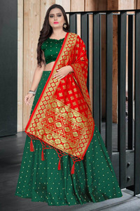 NJ FASHION Self Design Semi Stitched Lehenga Choli