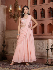Stylum Solid, Embroidered Stitched Lehenga Choli