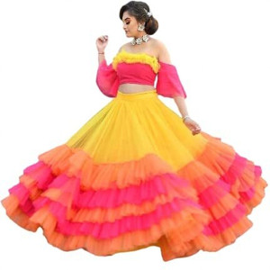 Rise On Fab Solid Semi Stitched Lehenga Choli
