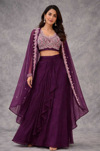 DHYANI BOUTIQUE Embroidered Semi Stitched Lehenga Choli