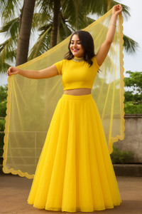 lazyandcrazy shop Self Design Semi Stitched Lehenga Choli