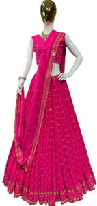BronezoMart Embroidered Semi Stitched Lehenga Choli