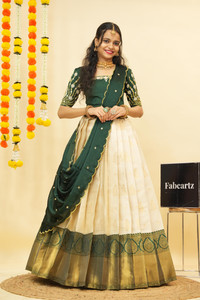 Fabcartz Self Design Semi Stitched Lehenga Choli