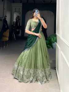 GOONDHI Embroidered Semi Stitched Lehenga Choli
