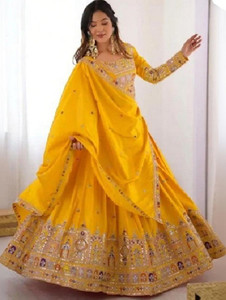 PEDR TRENDS Embroidered Semi Stitched Lehenga Choli