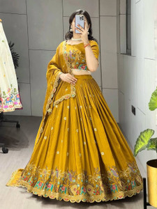 Trivety Embellished Semi Stitched Lehenga Choli