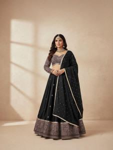 FOLKSHWEAR 21 Embroidered Semi Stitched Lehenga Choli