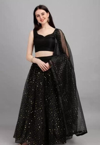 KRIMAA Polka Print Semi Stitched Lehenga Choli