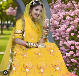 kamaldesigner Embellished Semi Stitched Rajasthani Poshak