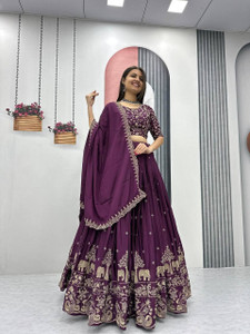 Closin Embroidered Semi Stitched Lehenga Choli