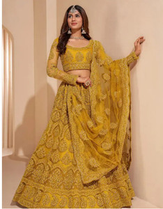 TRIVORA Embroidered Semi Stitched Lehenga Choli