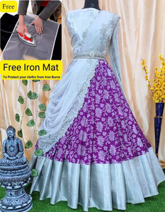 Ethno Style Floral Print Semi Stitched Lehenga Choli