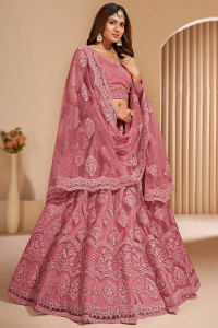 Cute Fellow Embroidered Semi Stitched Lehenga Choli