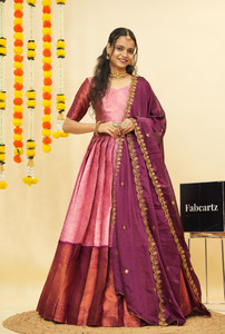 Fabcartz Self Design Semi Stitched Lehenga Choli