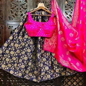 Tishta Self Design Semi Stitched Lehenga Choli