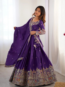 Reelove Factory Embroidered Semi Stitched Lehenga Choli