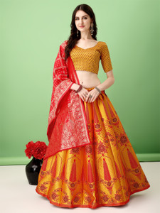 SWAMI STUDIO Printed Semi Stitched Lehenga Choli