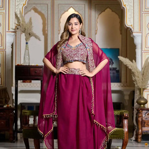 nilormy Embellished Stitched Lehenga & Crop Top