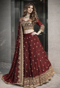 Kedar Fab Embroidered Semi Stitched Lehenga Choli