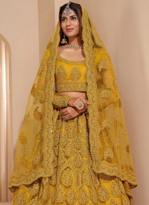 Cute Fellow Embroidered Semi Stitched Lehenga Choli