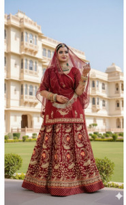 BHERVATEX Embroidered Semi Stitched Rajasthani Poshak