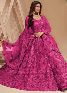 Kashvanta Solid, Embroidered Semi Stitched Lehenga Choli