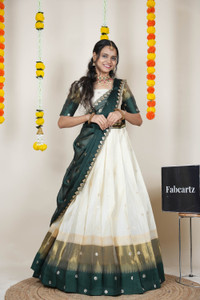 Fabcartz Embroidered Semi Stitched Lehenga Choli