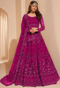 KOMAL Embroidered Semi Stitched Lehenga Choli