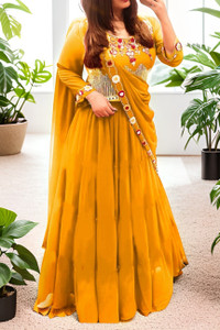 Hemlata Embroidered Semi Stitched Lehenga & Crop Top