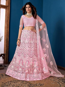 Udbhav Export Embroidered Semi Stitched Lehenga Choli