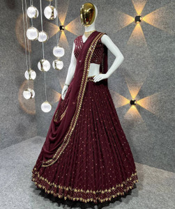BronezoMart Embroidered Semi Stitched Lehenga Choli