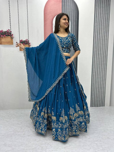 Closin Embroidered Semi Stitched Lehenga Choli