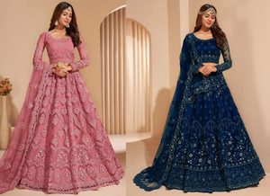 Udbhav Export Embroidered Semi Stitched Lehenga Choli