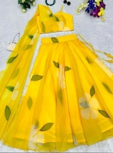 E mart Printed Semi Stitched Lehenga Choli