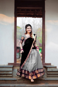 PAVITRAA SAREES Solid Semi Stitched Lehenga Choli