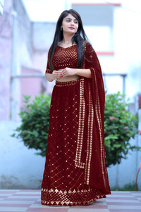 credebs Embroidered Semi Stitched Lehenga Choli