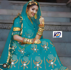 BHOJALCREATION Embroidered Semi Stitched Rajasthani Poshak