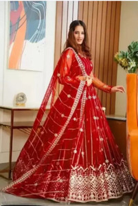 Kashvanta Embroidered Semi Stitched Lehenga Choli