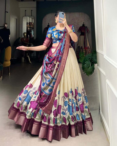 AAYUSHYAM ENTERPRISE Printed Semi Stitched Lehenga Choli