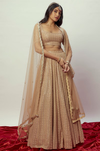 FAB WINDOW Striped Semi Stitched Lehenga Choli